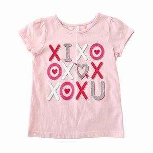 ⚡️5/$20⚡️ Valentine’s Day Pink Kids Tee with XOXO Pattern | Girls 2T